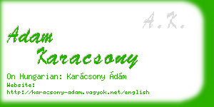 adam karacsony business card
