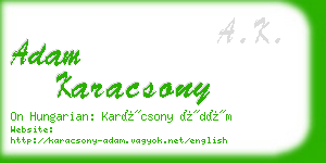 adam karacsony business card